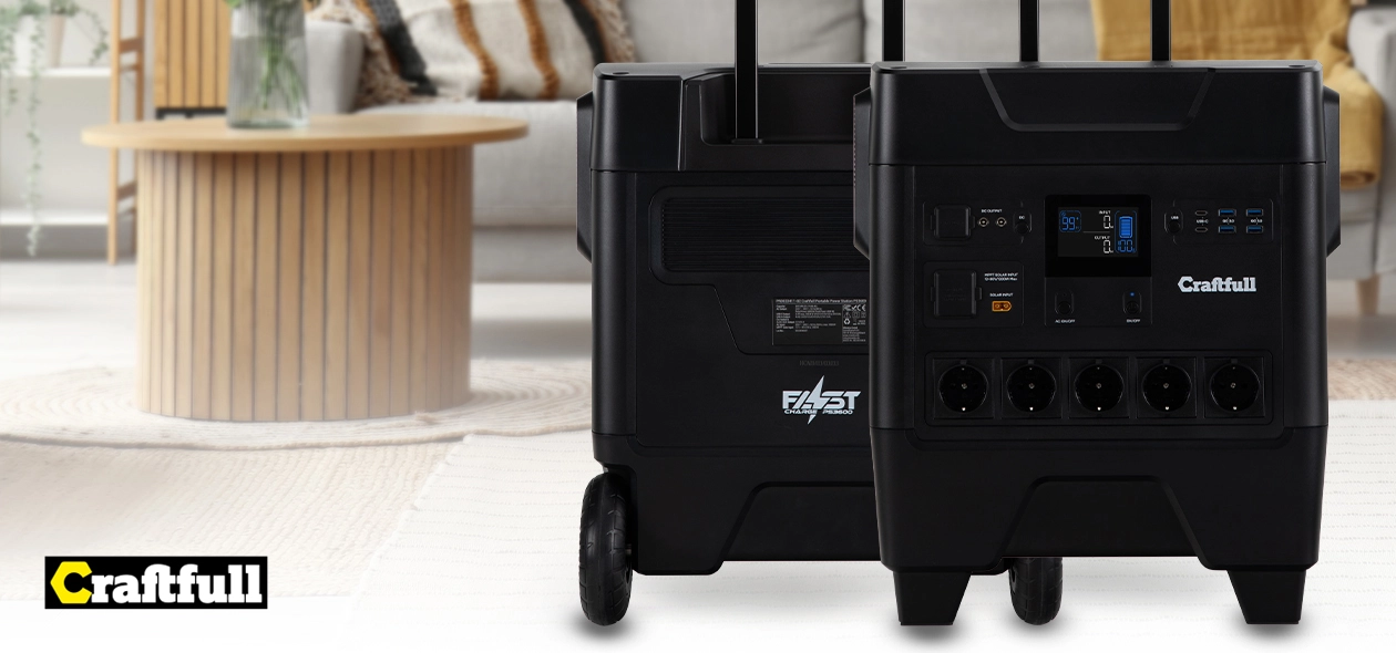 Zwei Craftfull Powerstations Fast Charge PS3600 im Wohnzimmer